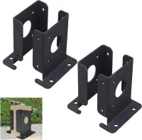 4x4 Black Post Anchor Base Brackets for Deck Railing Mailbox