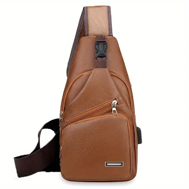Men's PU Leather Crossbody Bag, Retro Chest Bag (see more photos in Other in Kitchener / Waterloo