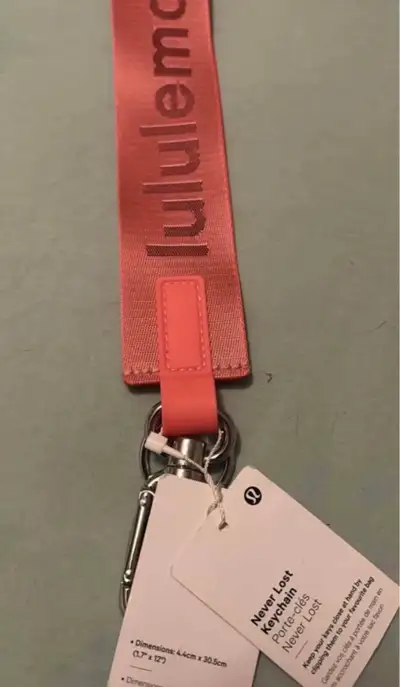 lululemon raspberry cream keychain tags on, View more