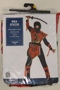 Toddler Ninja Assassin Costume - Size 3-4