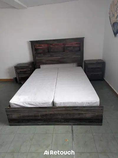 Ensemble de chambre en bois massif – Style moderne rustique, View more