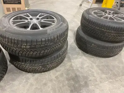 Set of 4 Tires with Alloy wheels Winter Tire - Continental Winter Contact TS850P Condition - Like ne...