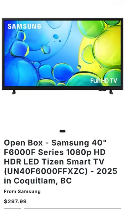 2025 - Samsung 40" 1080p HD HDR LED Tizen Smart TV FROM $190, View more