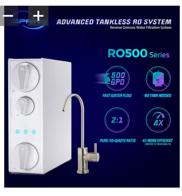 iSpring RO500-BN Tankless Water Filtration System in Plumbing, Sinks, Toilets & Showers in City of Toronto - Image 3