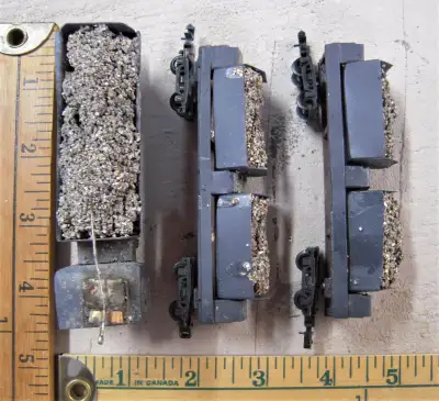 This is a 3-piece electric mining train used on an HO scale layout to replicate material transported...