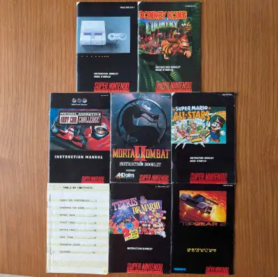 Super Nintendo Console - $10 Donkey Kong Country - $15 Indy Car Challenge - $10 Mortal Kombat 2 - $1...