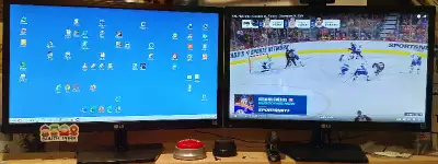 Pair of LG 24” 24M37D Full HD Widescreen LED Monitor Manufacturer: LG Electronics Manufacturer Produ...