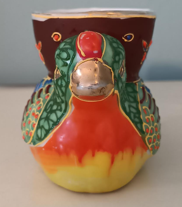 Vintage Moriage Porcelain Bird Hen Quail Egg Cup Eggcup Japan in Arts & Collectibles in Markham / York Region - Image 4