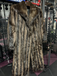 Beautiful women’s full length muskrat fur coat