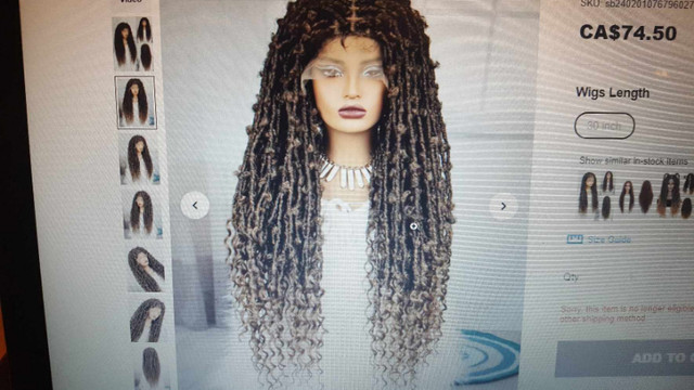 Box Braided Wig 30" Cornrow in Other in Moncton - Image 2