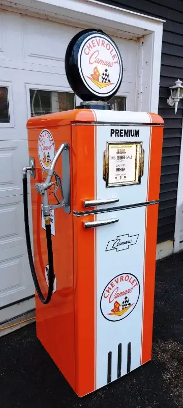 BRAND NEW "RETRO SYLE" "GAS PUMP" FRIDGE DONE IN CAMARO MOTIF, View more