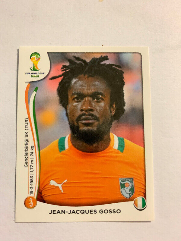 2014 Panini FIFA World Cup Brazil J.J. GOSSO #233 COTE D'IVOIRE dans Art et objets de collection  à Longueuil/Rive Sud