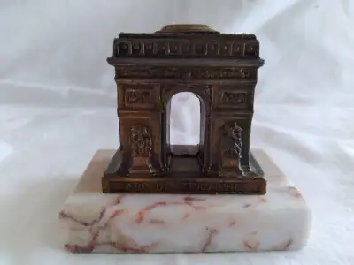 An Arc De Triomphe 1950s Souvenir building architectural model. With a nice patina which shows the v...