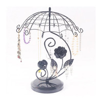 Earring Holder Vintage Style Umbrella Rose Earring Tree Jewelry