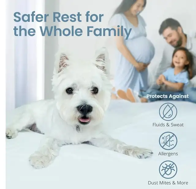 NEW SafeRest King Size - Cotton Terry  Mattress Cover Encasement in Bedding in London - Image 7