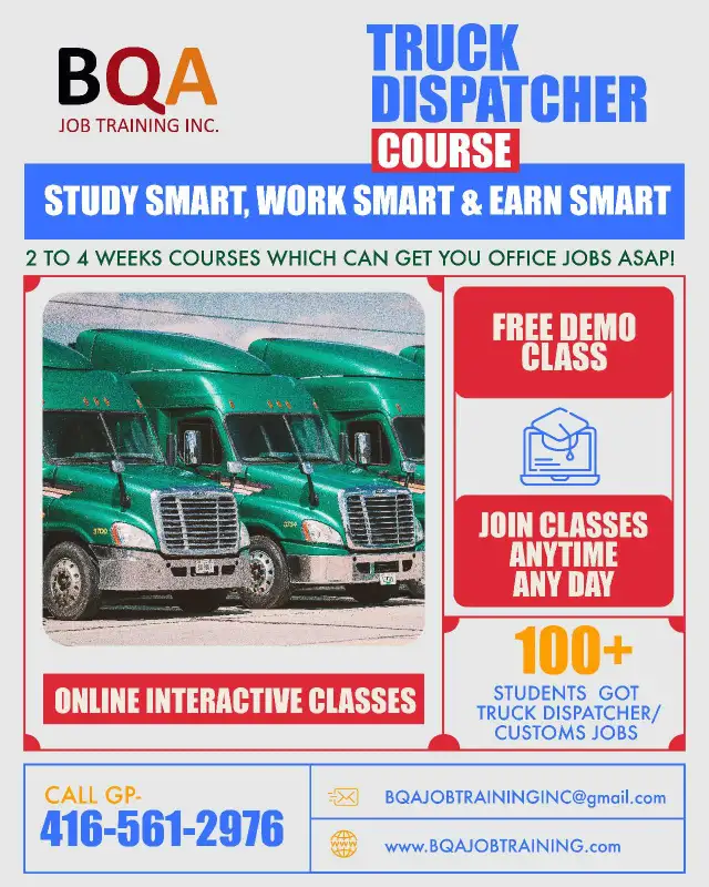 Free demo class of Truck Dispatcher Course any time64661858061953120
