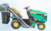 John Deere lawn tractor   bagger attachment