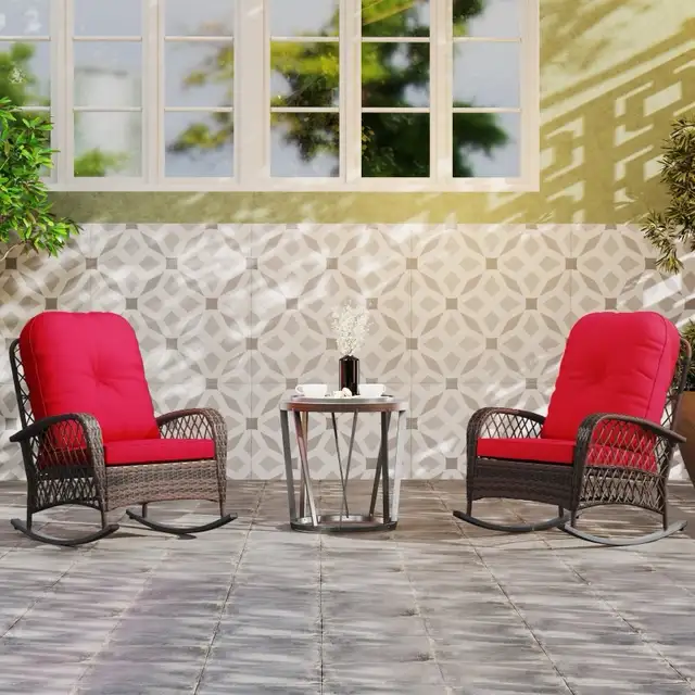 $69-$99, Outdoor Wicker Rattan Rocking Chair, Patio Rocker in Patio & Garden Furniture in Markham / York Region - Image 8