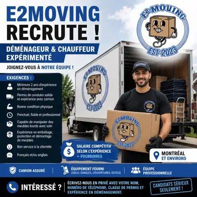 LOOKING FOR MOVERS & Driver , View more