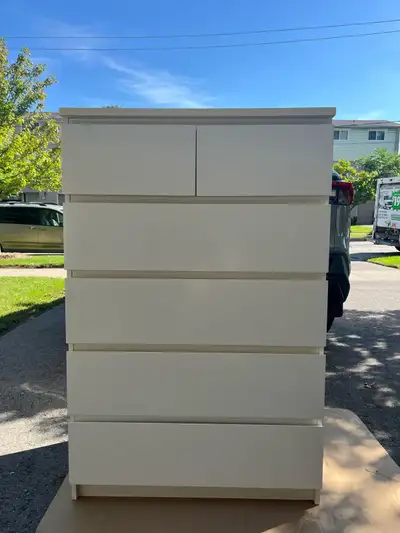 moving, ikea malm white 6 drawers dresser, View more