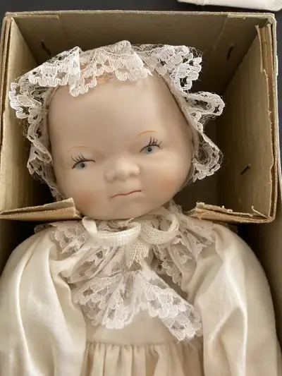 "Antique" Bisque Baby Doll Japan Musical  Moving Shackman repro, View more