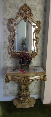 Table Console With Mirror - Negotiable