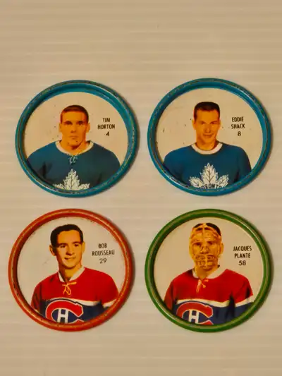 *** 1962-63 SHIRRIFF NHL METAL HOCKEY COINS - PUDDING & JELLO, View more