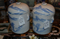 Beautiful Blue & White Pottery Cannisters 8"  NOW JUST $10 each!