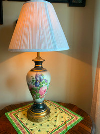 Antique ceramic metal based table lamp for sale