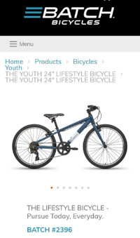 New "Batch" 7-SPD Lifestyle bicycle.  Youth 24"