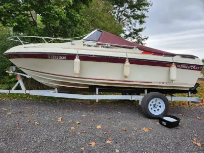 Get out on the water with this well-maintained 1987 Thundercraft Magnum 190 cabin cruiser! Powered b...