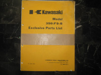 Kawasaki Motorcycle 350 F9-B Exclusive Parts List - $40.00 obo