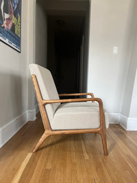 Ash Wood Linen Chair