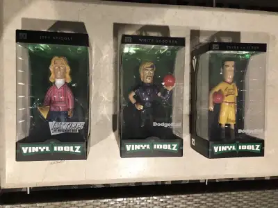 Pizza and basketball and Dodgeball collectible figures, View more
