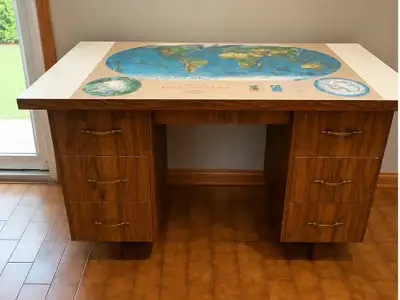 VINTAGE Rand McNally World Map Desk, View more