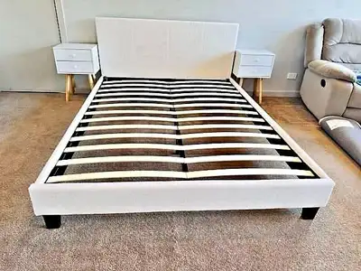Never Used !! Queen Mattress , Bed & Box Spring !! with delivery, View more