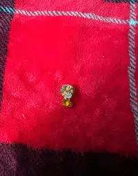 Small gold and silver cat pin for tote bag / purse 