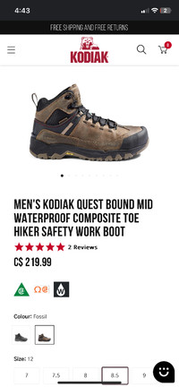 Brand New Kodiak - Safety Boots  with insole