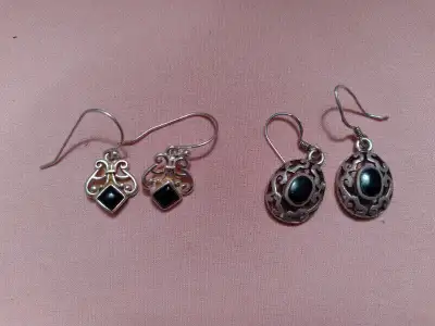 2 pairs of vintage, sterling silver (925) marked. 1 is marked Avon 925, and the other one is just ma...