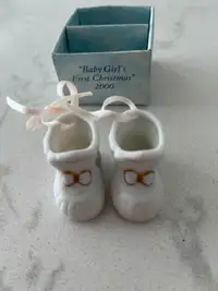 Enesco Precious Moments Baby First Christmas Boot Ceramic Décor