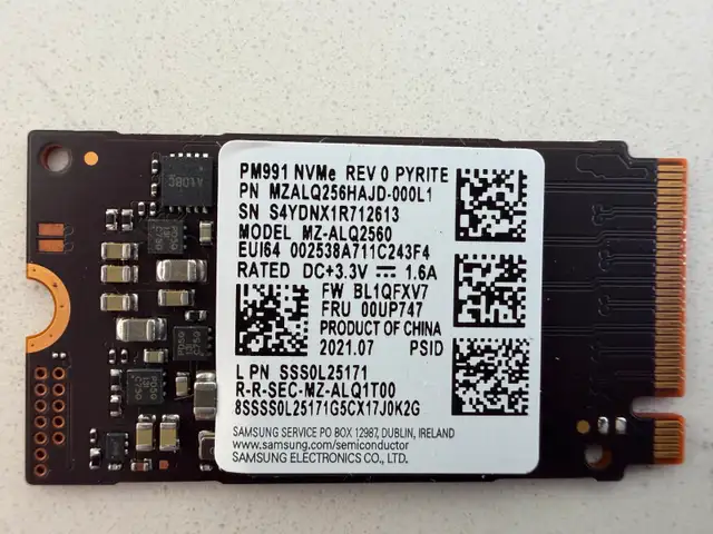 Samsung SSD NVMe-256GB-2242