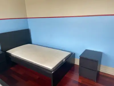 You can buy all of these one time and costs $375 - 2 Malm twin beds with mattress - 1 Wade Logan dra...