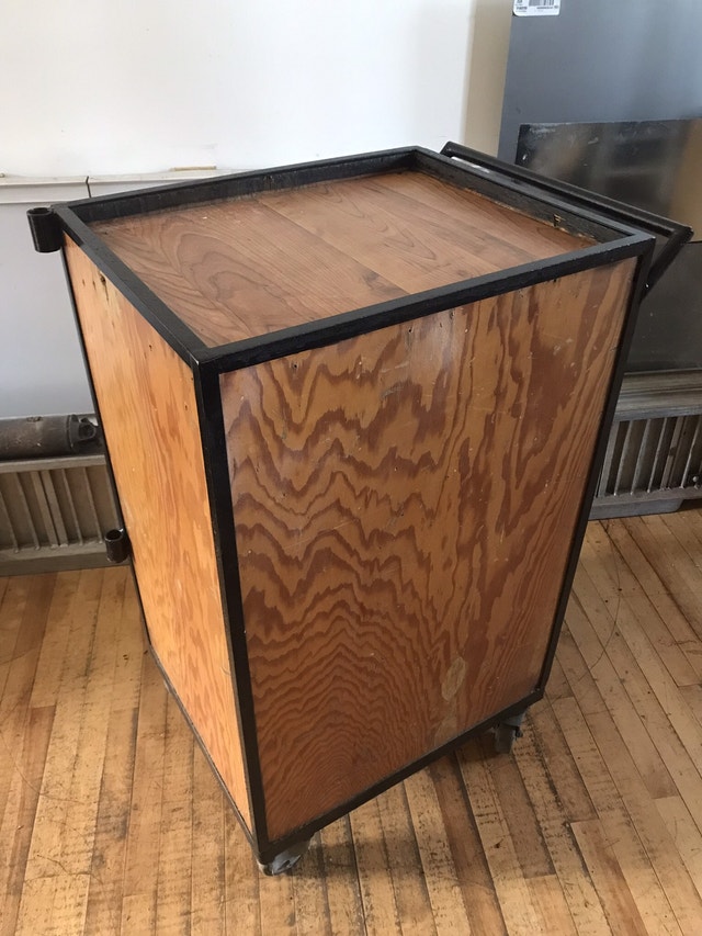 Chariot commercial industriel antique rétro vintage bois/métal