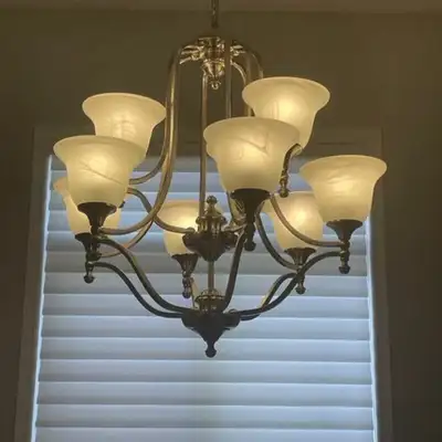 Large Nickel Chandelier, View more