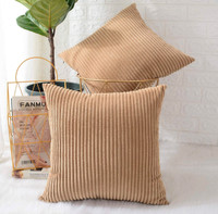 MERNETTE Corduroy Soft Decorative Square Throw Pillow Cover