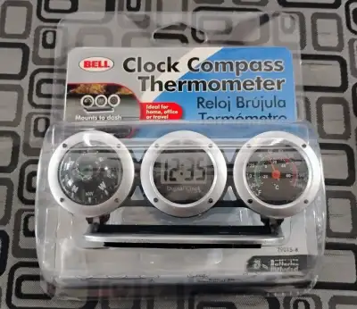 Clock, Compass and Thermometer, View more