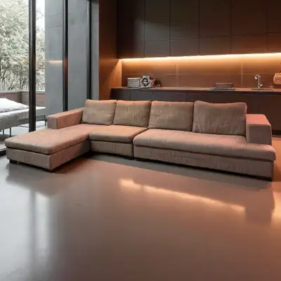 Mobilia Sectional Ivory Tweed Modern Deep Seating Comfortable Mo, View more