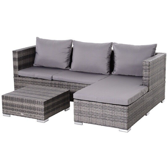 Piece Adjustable Seat Rattan Wicker Sofa Sleeping Couch Bed in Couches & Futons in Oshawa / Durham Region - Image 2