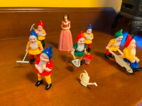 Vintage Snow White and Seven Dwarfs Plastic Figurines 1970’s