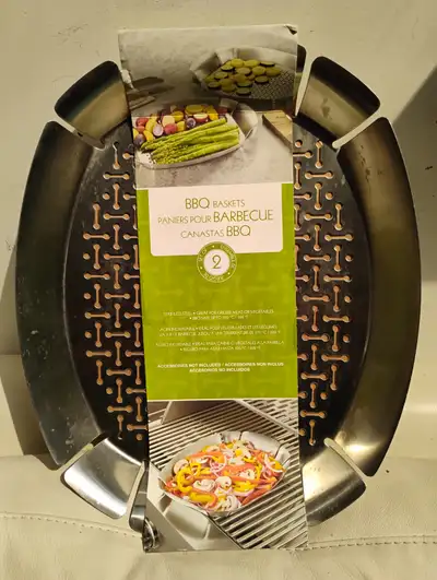 Brand New 2 Stainless Steel BBQ Baskets, View more